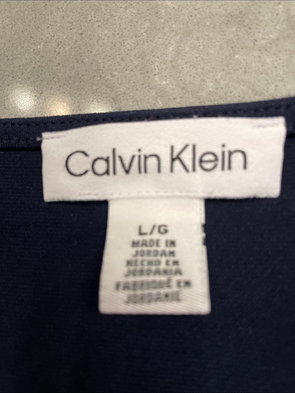 Calvin Klein Navy Ruffled Sleeve Blouse - Picture 3 of 3